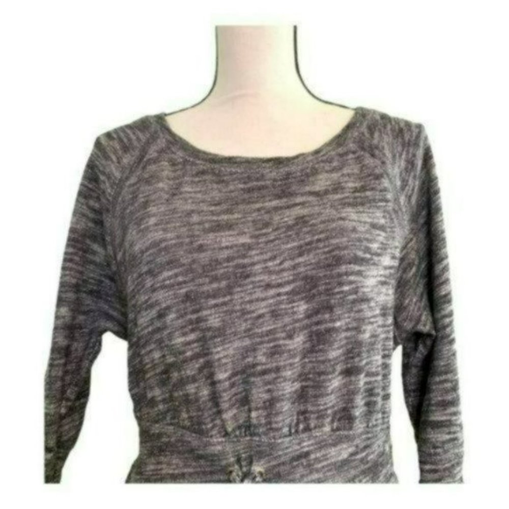Juicy Couture Gray 3/4 Sleeves Drawstring Waist Cotton Slip On Dress Size M - Picture 7 of 11